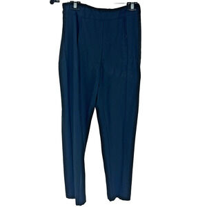 Soft Surroundings Womens Large Black Flat Front High Rise Stretch Trouser Pants